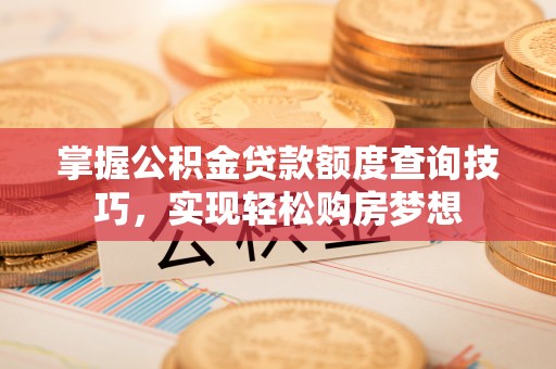台西掌握公积金贷款额度查询技巧，实现轻松购房梦想