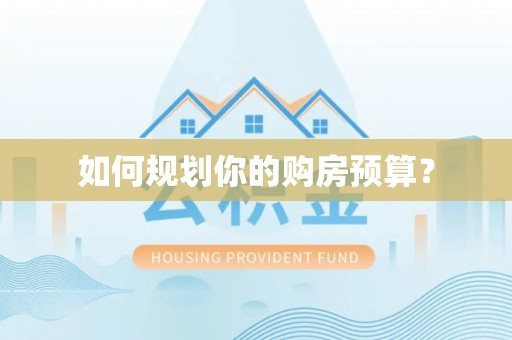 美浓如何规划你的购房预算？